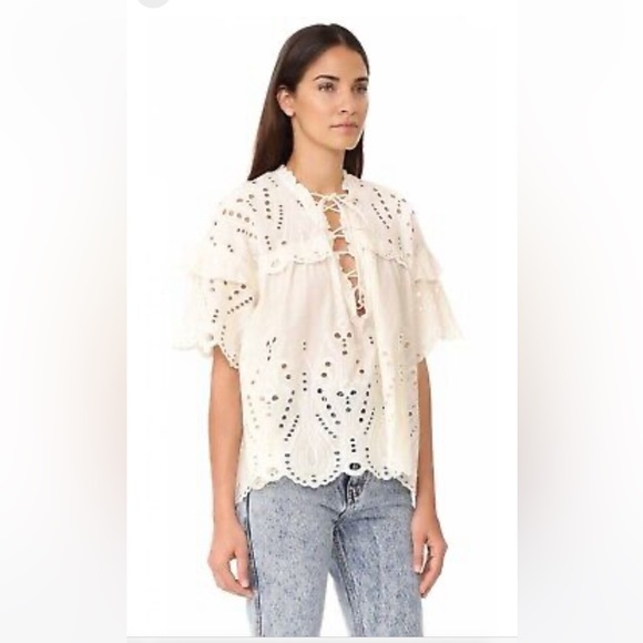 IRO Tops - NWOT IRO Embroidered Ivory Blouse. Size 36 (S, or 4 but FITS LIKE A M/ L)